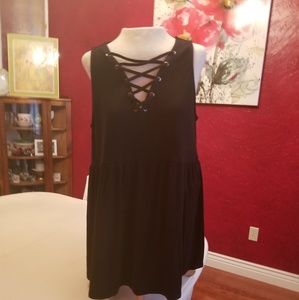Torrid Size 1 NWT Sleeveless Black Lace Up Top